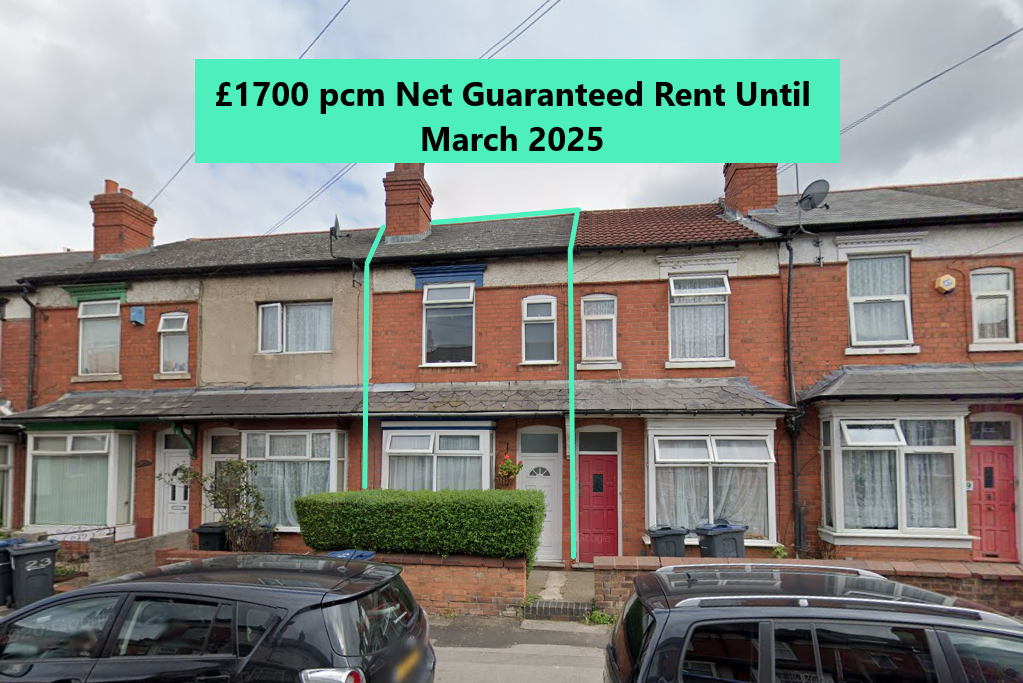 Roma Rd- £1700pcm Guaranteed Net Rent, Birmingham